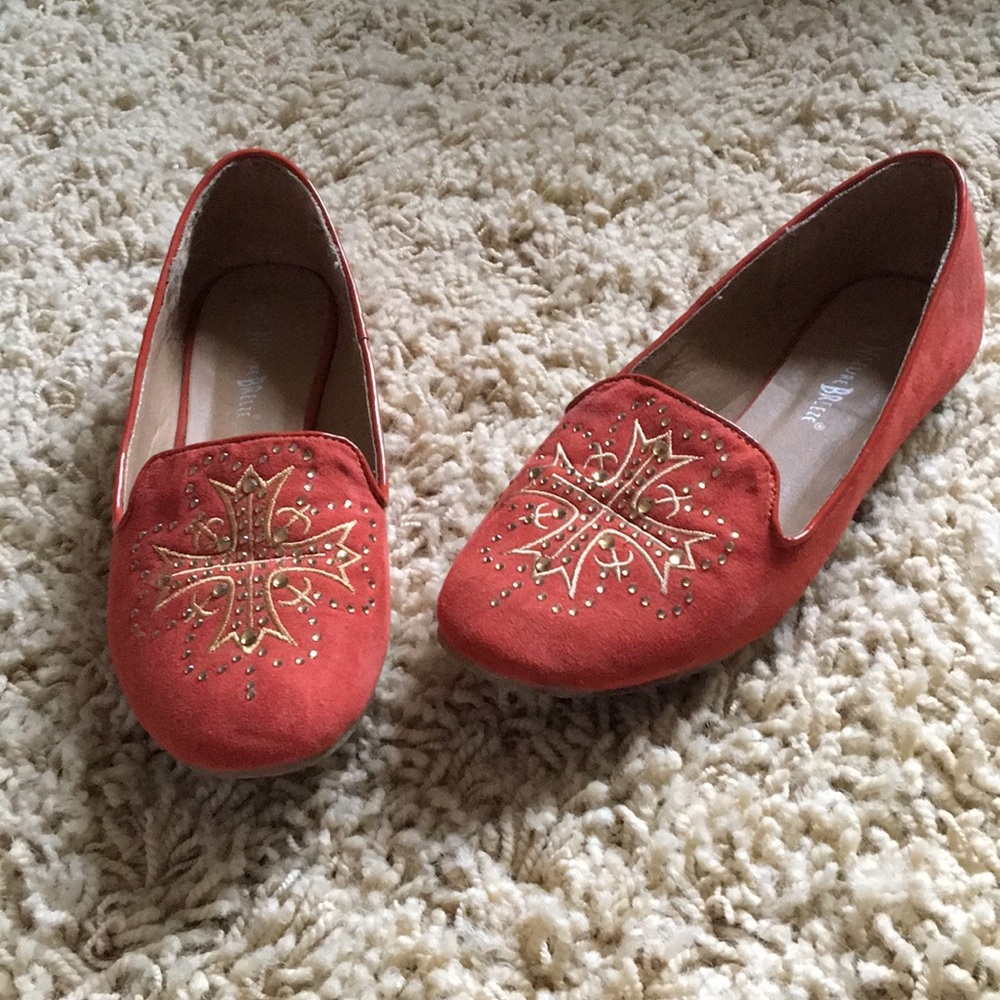 Orange ballet flats